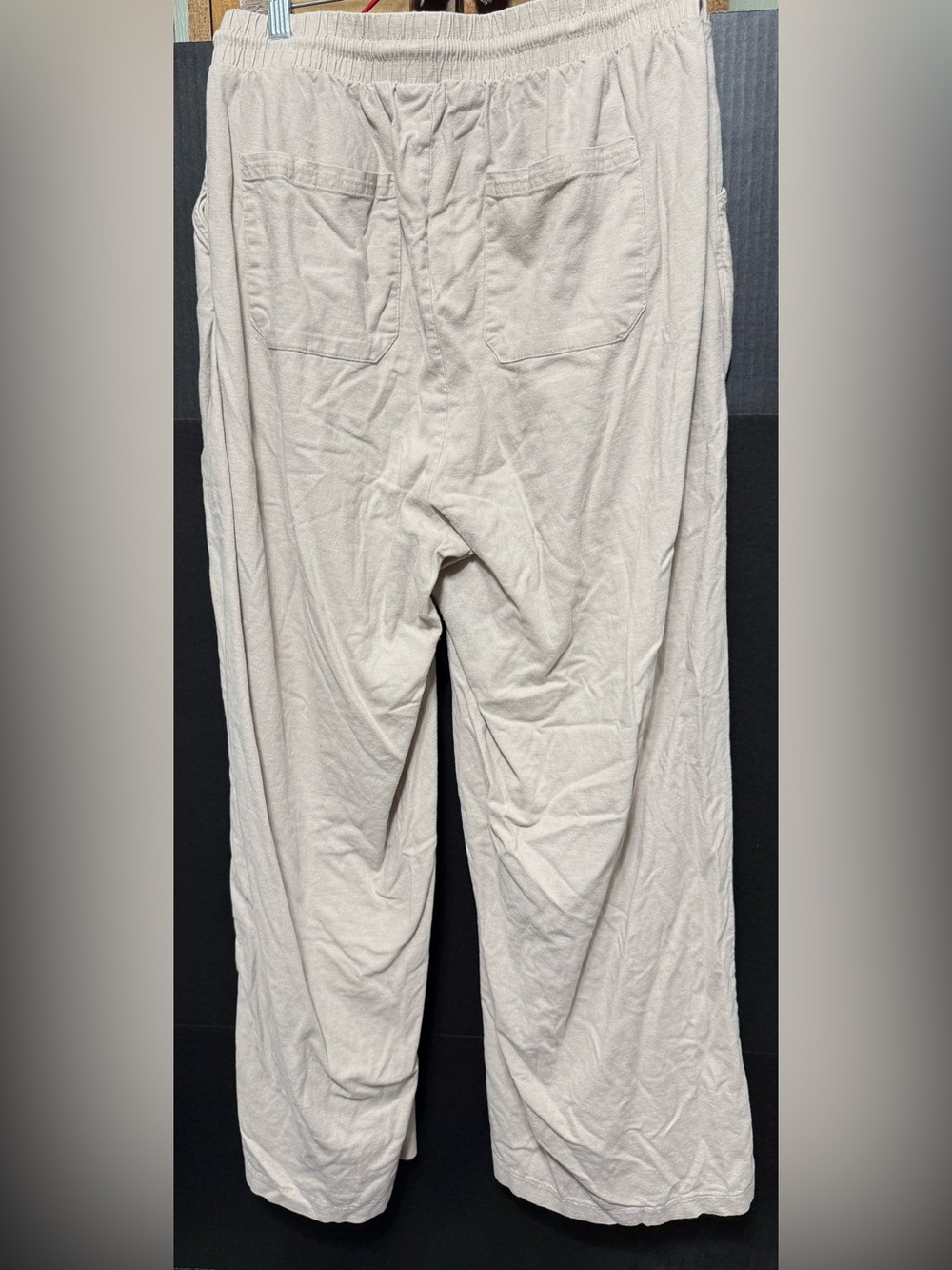 🪁Torrid Beige Pull-On Wide Leg Stretch Linen High-Rise Pants - Picture 7 of 12